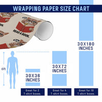 Funny Cat Reading Wrapping Paper Roll Book Lover - Wonder Print Shop