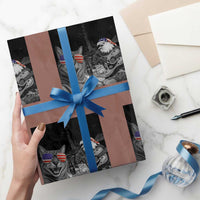 Funny Cat Selfie 4th of July Wrapping Paper Roll Patriotic Eagle American Flag Gift