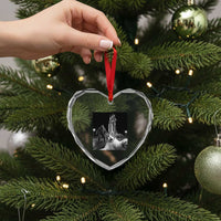 Funny Cat Selfie with Bigfoot Heart Crystal Glass Ornament Back To The Moon Mission 2026