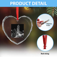 Funny Cat Selfie with Bigfoot Heart Crystal Glass Ornament Back To The Moon Mission 2026