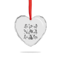 Funny Cat Soccer Player Heart Crystal Glass Ornament Gift For Soccer Lovers
