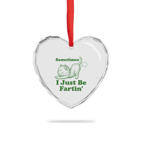 Funny Cat Sometimes I Just Be Fartin Heart Crystal Glass Ornament Pet Lover