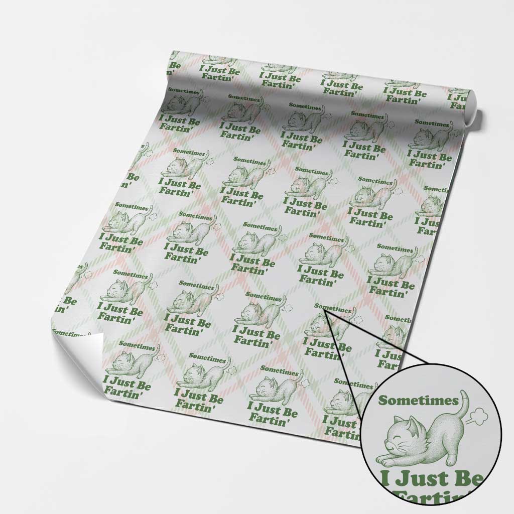 Funny Cat Sometimes I Just Be Fartin Wrapping Paper Roll Pet Lover