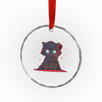 Funny Cat Vader Kitten Playing Darts Crystal Glass Ornament Space Scifi Dartist Gift - Wonder Print Shop
