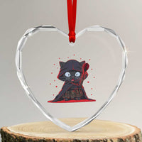 Funny Cat Vader Kitten Playing Darts Heart Crystal Glass Ornament Space Scifi Dartist Gift - Wonder Print Shop