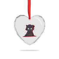 Funny Cat Vader Kitten Playing Darts Heart Crystal Glass Ornament Space Scifi Dartist Gift - Wonder Print Shop