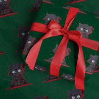 Funny Cat Vader Kitten Playing Darts Wrapping Paper Roll Space Scifi Dartist Gift - Wonder Print Shop