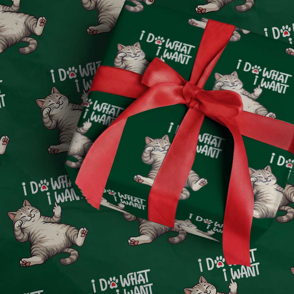 Funny Cat Wrapping Paper Roll I Do What I Want - Wonder Print Shop