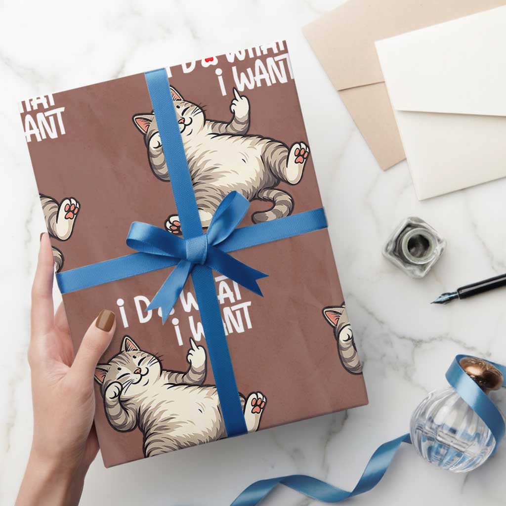 Funny Cat Wrapping Paper Roll I Do What I Want - Wonder Print Shop
