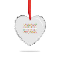 Funny Celebrate Minds Of All Kinds Heart Crystal Glass Ornament Autism Awareness Retro Flower