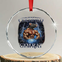 Funny Certified Gym Rat Crystal Glass Ornament Fitness Bodybuilding Gym Lovers Meme - Wonder Print Shop