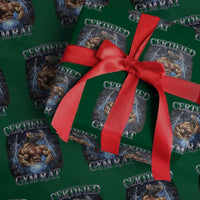 Funny Certified Gym Rat Wrapping Paper Roll Fitness Bodybuilding Gym Lovers Meme - Wonder Print Shop