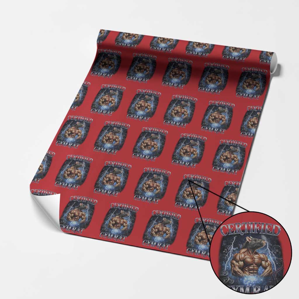 Funny Certified Gym Rat Wrapping Paper Roll Fitness Bodybuilding Gym Lovers Meme - Wonder Print Shop