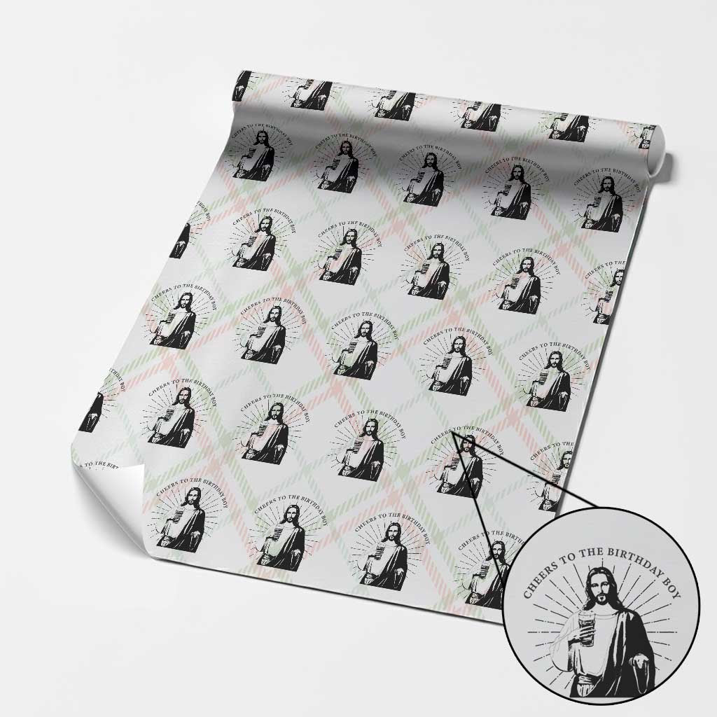 Funny Cheers To The Birthday Boy Wrapping Paper Roll Christmas Christian Faith - Wonder Print Shop