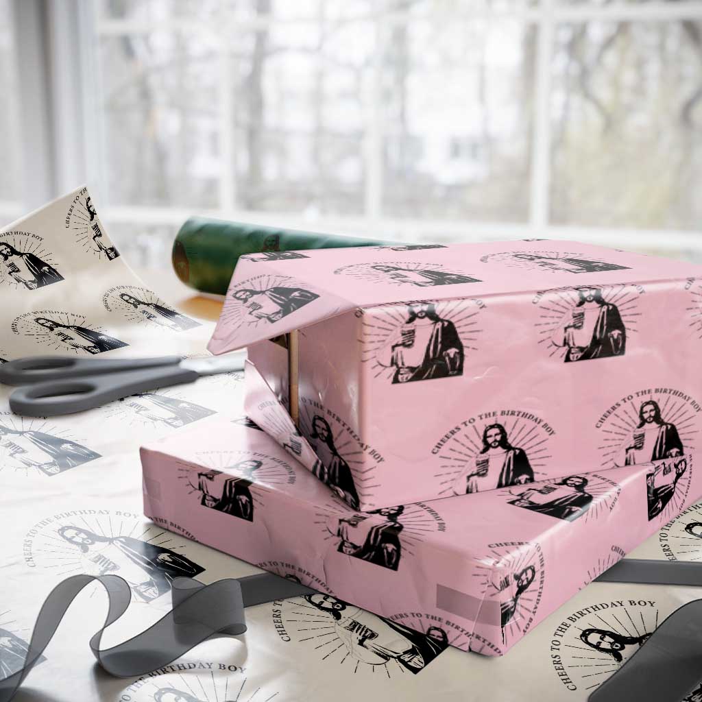 Funny Cheers To The Birthday Boy Wrapping Paper Roll Christmas Christian Faith - Wonder Print Shop