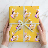 Funny Chicken Bunny Wrapping Paper Roll Happy Easter Eggs Farm