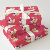 Funny Chicken Bunny Wrapping Paper Roll Happy Easter Eggs Farm