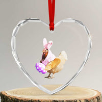 Funny Chicken Bunny Heart Crystal Glass Ornament Happy Easter Eggs Farm - Wonder Print Shop