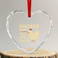 Funny Chicken Game Dont Look At The Chicken Heart Crystal Glass Ornament - Wonder Print Shop
