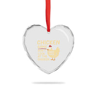 Funny Chicken Game Dont Look At The Chicken Heart Crystal Glass Ornament - Wonder Print Shop