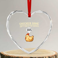 Funny Chicken Heart Crystal Glass Ornament Game Dont Look At The Chicken