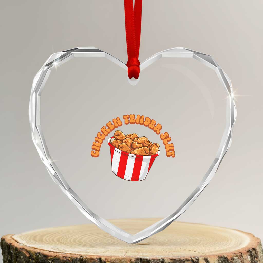 Funny Chicken Tender Slut Heart Crystal Glass Ornament Tendies Bucket - Wonder Print Shop