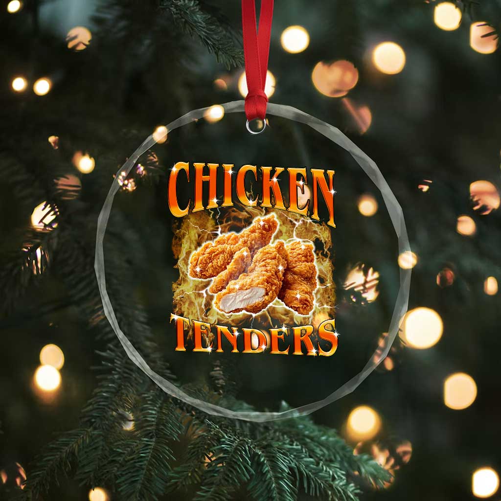 Funny Chicken Tenders Crystal Glass Ornament Funny Foodie Vintage 90s Bootleg Rap