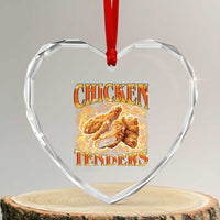 Funny Chicken Tenders Heart Crystal Glass Ornament Funny Foodie Vintage 90s Bootleg Rap