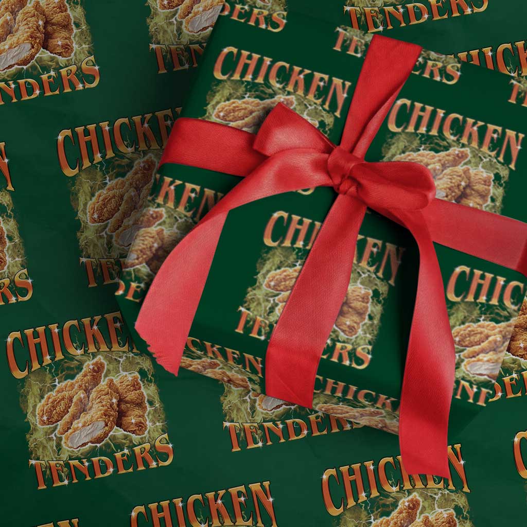 Funny Chicken Tenders Wrapping Paper Roll Funny Foodie Vintage 90s Bootleg Rap