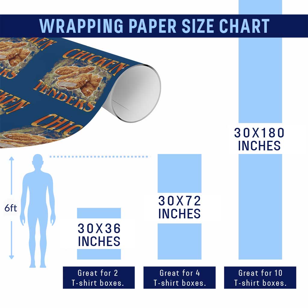 Funny Chicken Tenders Wrapping Paper Roll Funny Foodie Vintage 90s Bootleg Rap