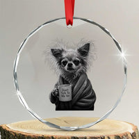 Funny Chihuahua Coffee Lover Crystal Glass Ornament Do Not Talk To Me Yet