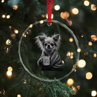 Funny Chihuahua Coffee Lover Crystal Glass Ornament Do Not Talk To Me Yet