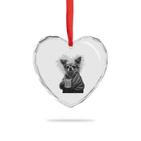 Funny Chihuahua Coffee Lover Heart Crystal Glass Ornament Do Not Talk To Me Yet