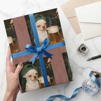 Funny Chihuahua St Patricks Day Meme Wrapping Paper Roll Chihuahua Smoking Irish Beer Lover