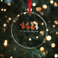 Funny Chinese New Year 2026 Crystal Glass Ornament New Year Same Silly Horse - Wonder Print Shop