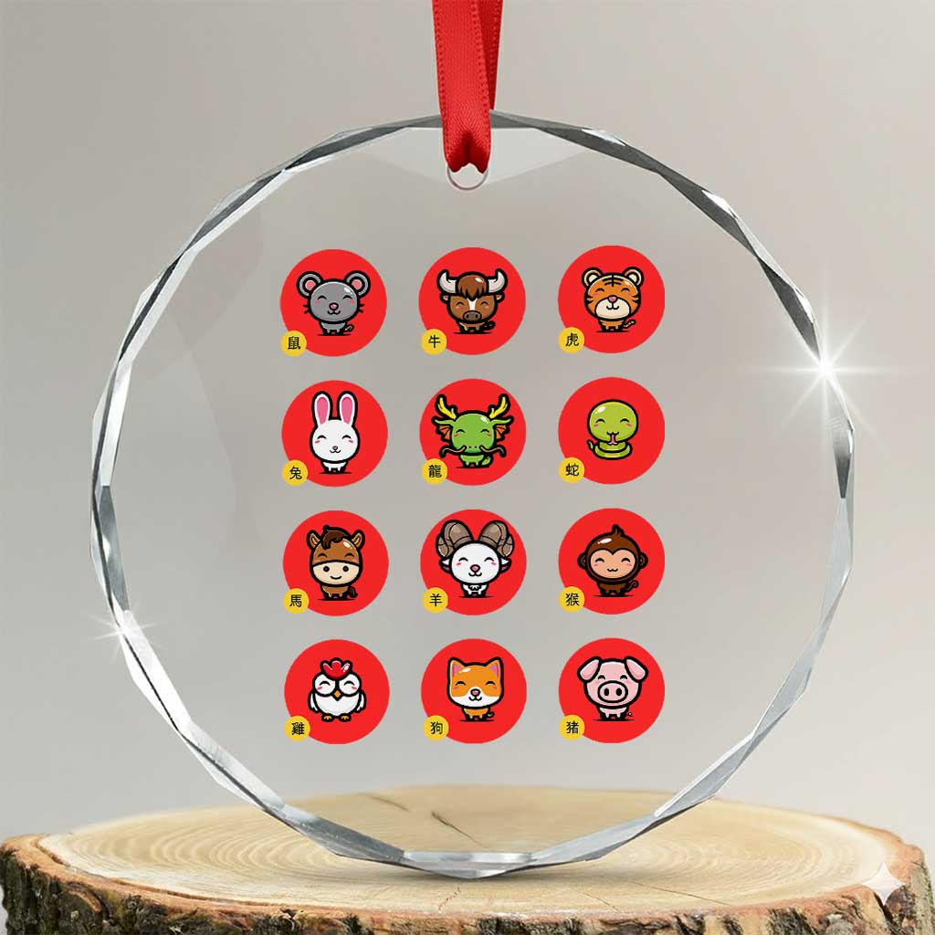 Funny Chinese New Year Zodiac Animals Crystal Glass Ornament TS11
