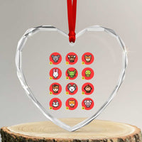 Funny Chinese New Year Zodiac Animals Heart Crystal Glass Ornament - Wonder Print Shop