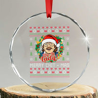 Funny Chit Christmas Crystal Glass Ornament Merry Chit Mas Do It Lady Xmas Wreath - Wonder Print Shop