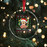 Funny Chit Christmas Crystal Glass Ornament Merry Chit Mas Do It Lady Xmas Wreath - Wonder Print Shop