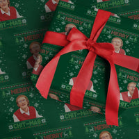 Funny Chit Christmas Merry Chit-Mas Wrapping Paper Roll Retro Holiday Humor - Wonder Print Shop