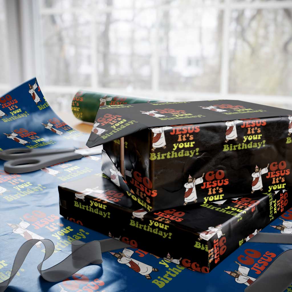 Funny Christian Christmas Wrapping Paper Roll Go Jesus It's Your Birthday - Wonder Print Shop