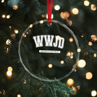 Funny Christian Crystal Glass Ornament WWJD Probably Flip Tables - Wonder Print Shop