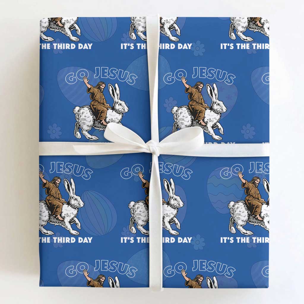 Funny Christian Easter Wrapping Paper Roll Go Jesus It Is The Third Day Religious Bunny
