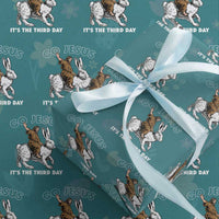 Funny Christian Easter Wrapping Paper Roll Go Jesus It Is The Third Day Religious Bunny