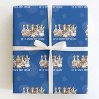 Funny Christian Easter He Is Risen Silly Goose Wrapping Paper Roll Cute Faith-Based Geese Parody Gift with Jesus
