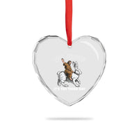 Funny Christian Easter Heart Crystal Glass Ornament Go Jesus It Is The Third Day Religious Bunny