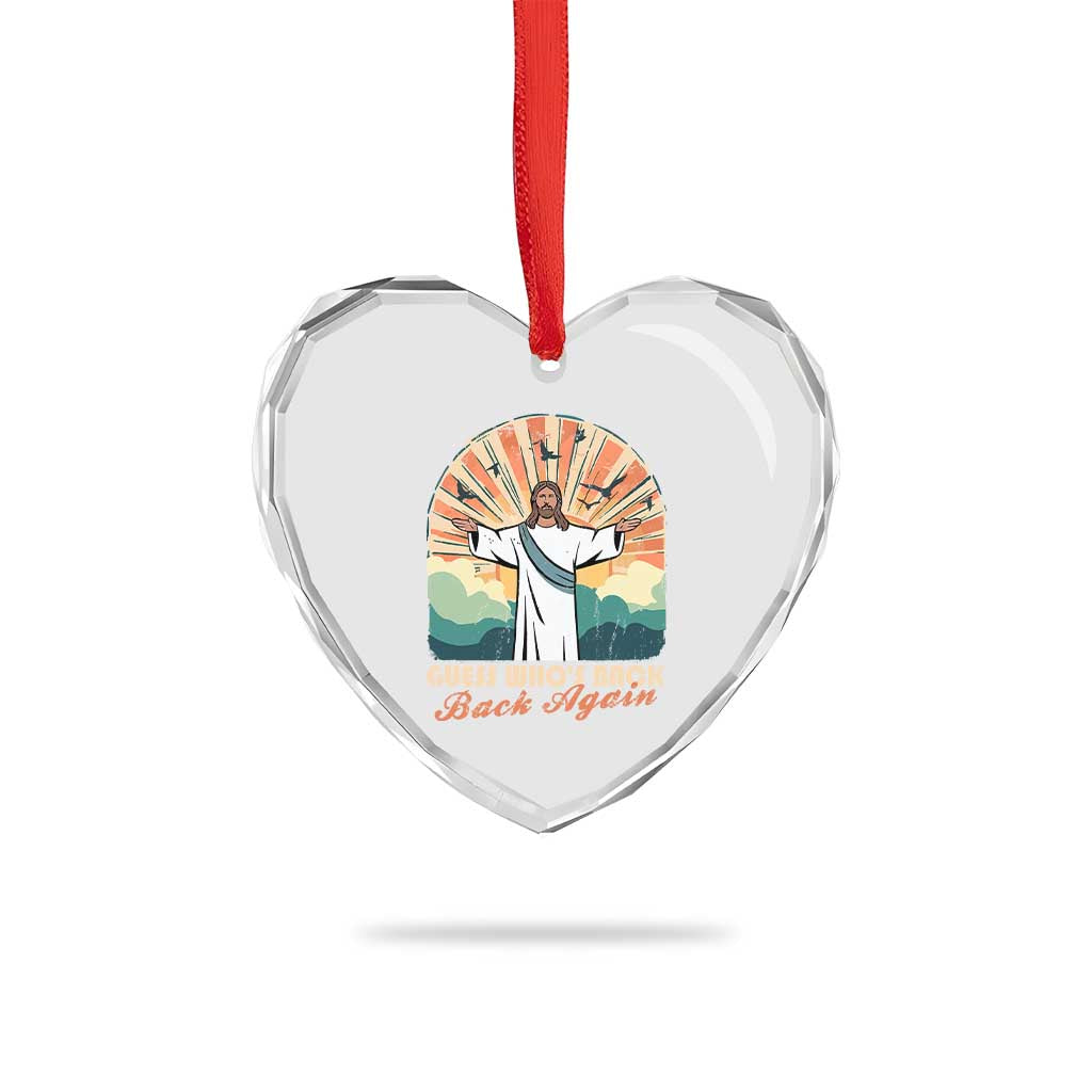 Funny Christian Easter Heart Crystal Glass Ornament Guess Whos Back Jesus Religious - Wonder Print Shop