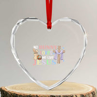 Funny Christian Easter Heart Crystal Glass Ornament No Bunny Loves Me Like Jesus - Wonder Print Shop