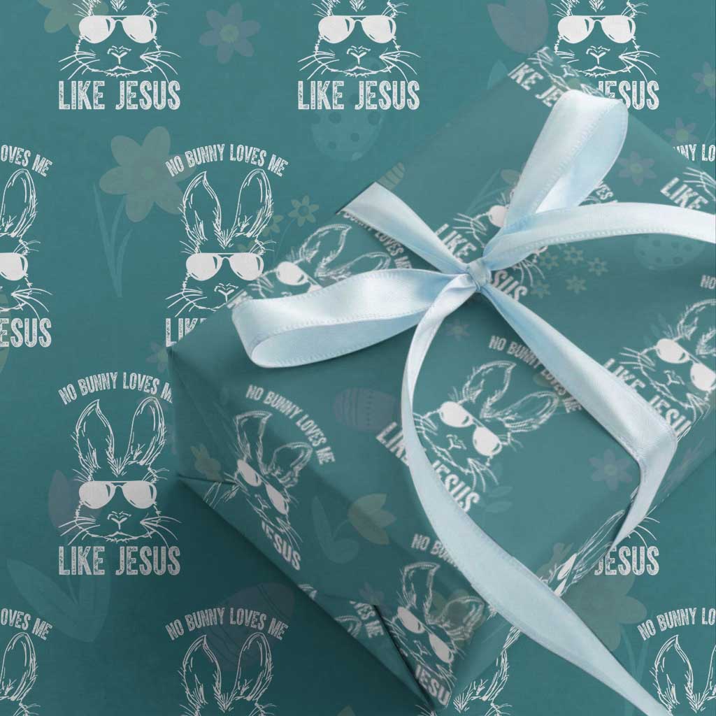 Funny Christian Easter Wrapping Paper Roll No Bunny Loves Me Like Jesus Retro Bunny