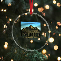 Funny Christian Father Crystal Glass Ornament The Righteous Man Walks In His Integrity Fathers Day - Wonder Print Shop